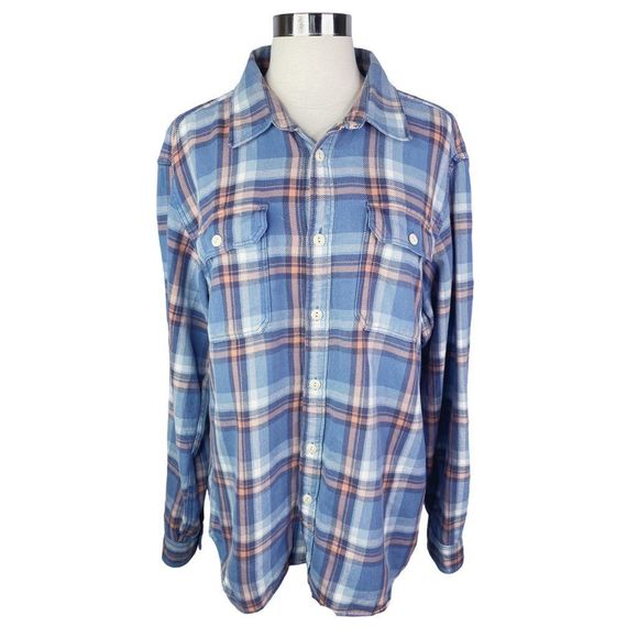 Eddie Bauer Classic Fit Plaid Flannel Button-Down Shirt - Size Large - Picture 1 of 5